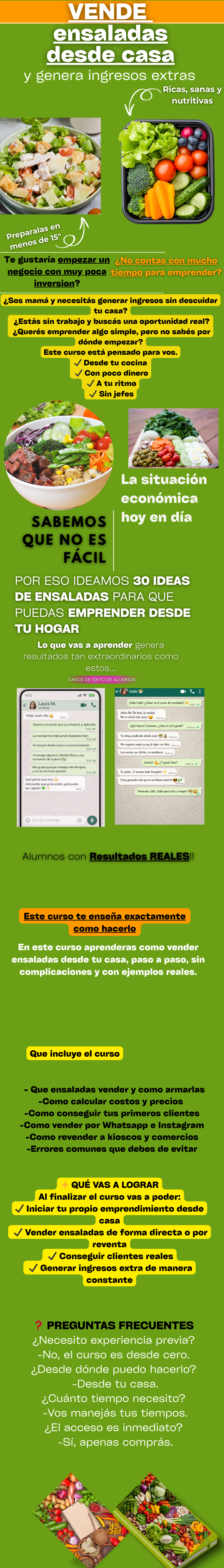 Emprende desde casa con ensaladas faciles, economicos  y rentables